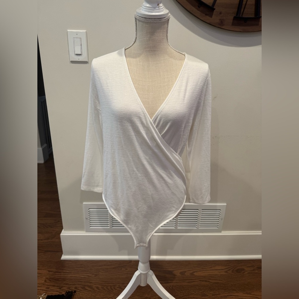 Loft Size Large White Bodysuit. New with tags.